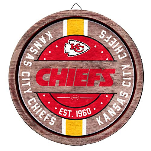 Kansas City Chiefs NFL Wooden Barrel Sign Kansas City Chiefs NFL Wooden Barrel Sign