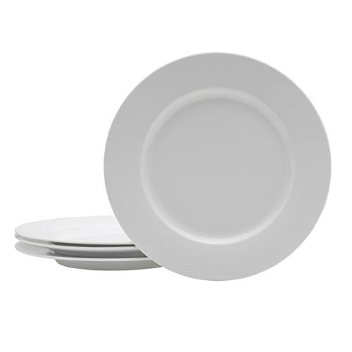 Everyday White by Fitz and Floyd Classic Rim 10.75-Inch Dinner Plates Set of 4