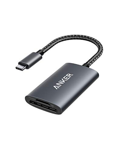Anker USB-C SD 4.0 Card Reader PowerExpand plus 2-in-1 Memory Card Reader with Dual Connectors for SDXC SDHC SD MMC RS-MMC Micro SDXC Micro SD Micro SDHC Card UHS-II and UHS-I Cards