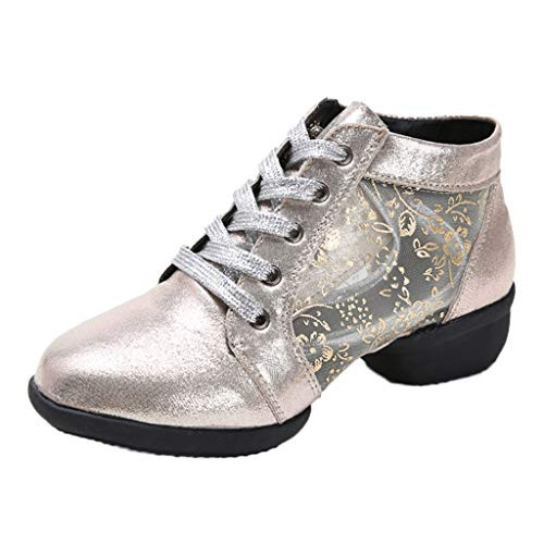 HENWERD Womens Fashion Dancing Rumba Waltz Prom Ballroom Latin Salsa Dance Shoes -Gold6 US-