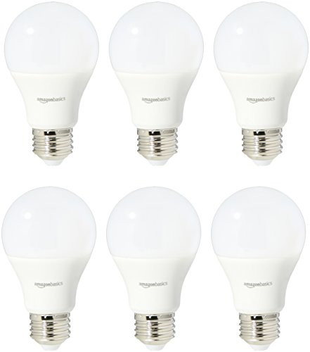 AmazonBasics 60 Watt Equivalent, Soft White, Non-Dimmable, A19 LED Light Bulb | 6-Pack