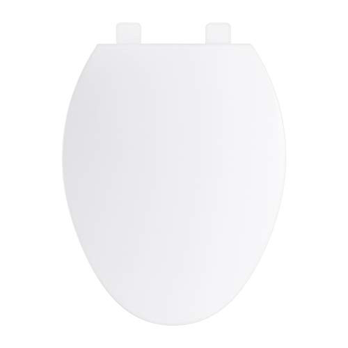 Elongated Slow-Close White Toilet Seat Never Loosen Removable Toilet Seats No Slamming Easy Installation  and  Clean