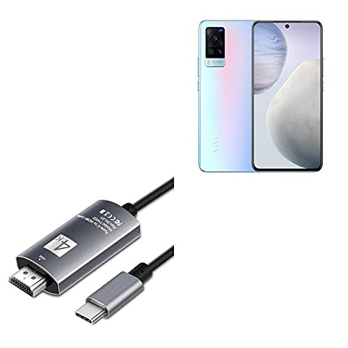 BoxWave Cable for vivo X60t -SmartDisplay Cable - USB Type-C to HDMI -6 ft-- USB C-HDMI Cable for vivo X60t - Jet Black BoxWave Cable for vivo X60t -SmartDisplay Cable - USB Type-C to HDMI -6 ft-- USB C-HDMI Cable for vivo X60t - Jet Black