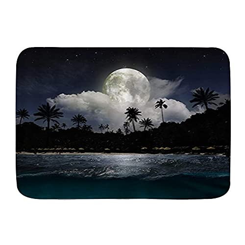 PATINISA Bathroom Rugs Bath Mats Black Blue Sky Ocean Super Soft Area Carpet Mats for TubShowerBath Room