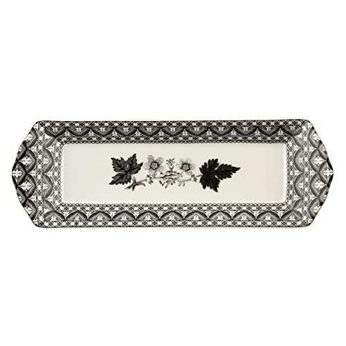 Spode - Heritage Collection Porcelain Small Tray Featuring Black and White Geranium Motif - 9"