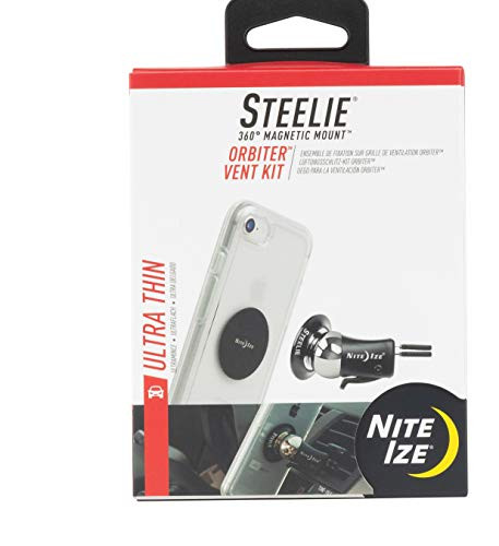 Nite Ize Steelie Orbiter Vent Mount Kit - Portable Magnetic Cell Phone Holder for Car Vent Low profile No attached Magnets
