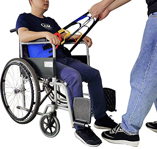 Vermegel Heavy Duty Stand Assist Transfer Sling Patient Stand Lift Sling Padded Gait Belt for Heavy Weight Support Easier and Safer Transfers  and  Toileting-Blue-