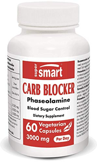 Supersmart - Carb Blocker 3000 mg Per Day -Phaseolamine- - Natural Starch Neutralizer - with Phaseolamine Fabenol - Non-GMO and Gluten Free - 60 Vegetarian Capsules Supersmart - Carb Blocker 3000 mg Per Day -Phaseolamine- - Natural Starch Neutralizer - with Phaseolamine Fabenol - Non-GMO and Gluten Free - 60 Vegetarian Capsules