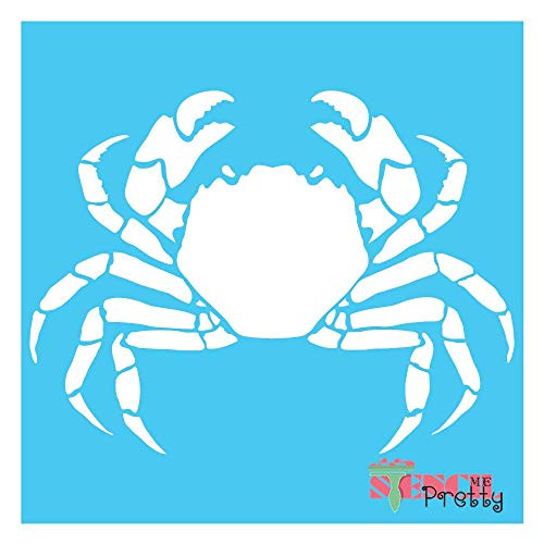 Crab Country Stencil Best Vinyl Large Stencils for Painting on Wood Canvas Wall etc.-Multipack -S M L-- Brilliant Blue Color Material