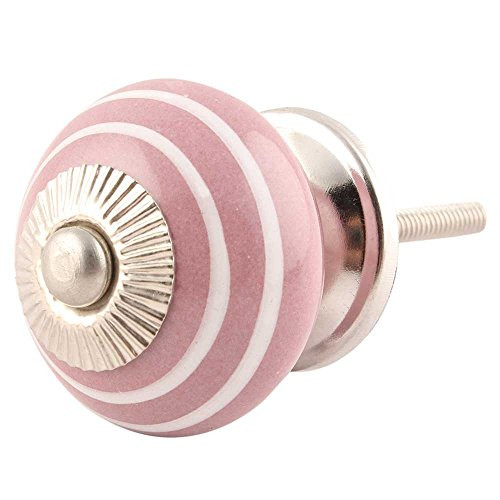 IndianShelf Handmade Ceramic Stripe Drawer Knobs Dresser Cabinet Door Kitchen Cupboard Pulls Handles -3.81 cm Lavender 2 Piece-
