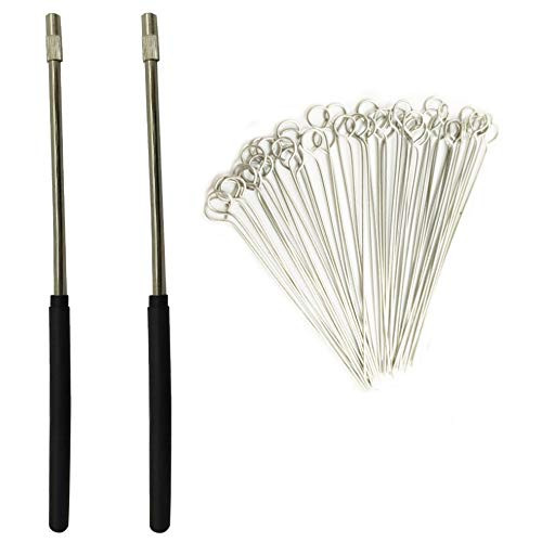 OESS 2 PCS Reusable Inoculating Loop Holders with 50pcs 10uL Nichrome Needle Tips Inoculation Loop for Bacterial Tissue Culture