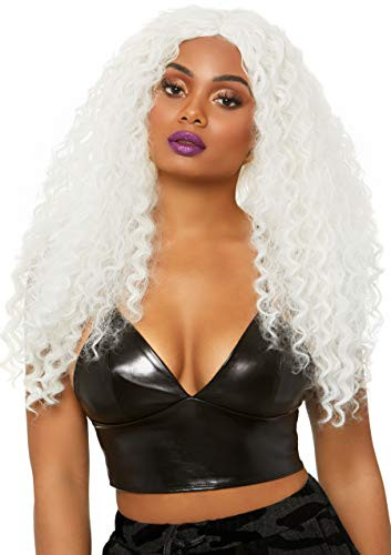 Leg Avenue Women's Long Curly Wig White One Size