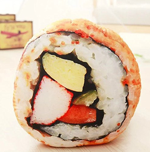 Skyseen 3D Simulation Sushi Rice Pillow  and  Home Decorative Creative Cushion  and  Vivid Plush Stuffed Toy