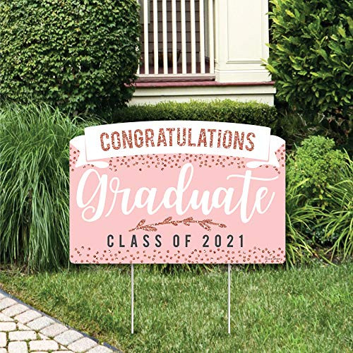 Big Dot of Happiness Rose Gold Grad - 2021 Graduation Party Yard Sign Lawn Decorations - Congratulations Party Yardy Sign Big Dot of Happiness Rose Gold Grad - 2021 Graduation Party Yard Sign Lawn Decorations - Congratulations Party Yardy Sign