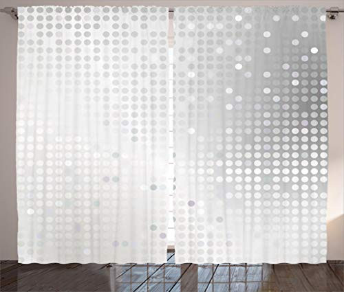 Ambesonne Grey Curtains Gradient Shapes with Digital Vibrant Colored Modern Style Graphic Print Monochromatic Living Room Bedroom Window Drapes 2 Panel Set 108" X 84" Grey