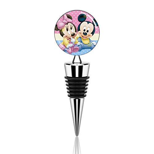Mickey Mouse Minnie Wine Bottle Stoppers Zinc Alloy Bottle Stopper Reusable Bottle Plug Corks Keep for Bar Holiday Party Wedding Wine Lovers Home Decorative Kitchen Accessories