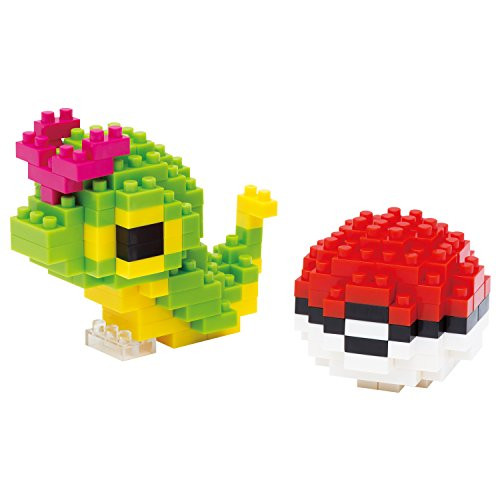 Nanoblocks Nbpm010 Nb-Caterpie and Poke Ball - Pokem Building Kit