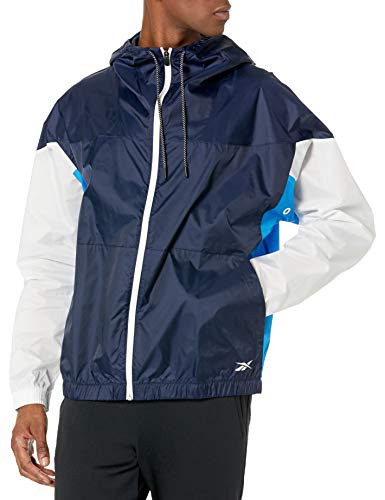 Reebok Workout Ready Meet You There Full Zip Jacket Vector Navy-Horizon Blue-White S