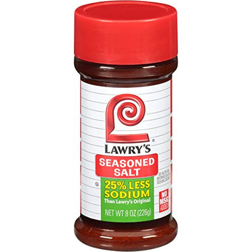 Lawry's 25 percent Less Sodium Seasoned Salt 8 oz -Pack of 12-