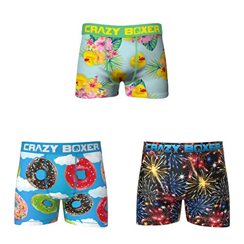 CRAZYBOXER Men's Fiesta Pack of 3 Breathable Soft Micro-Stretch Boxer Briefs Yellow