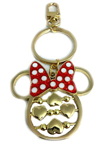Disney Parks Official Stainless Steel Keychains (Gold Minnie Head)