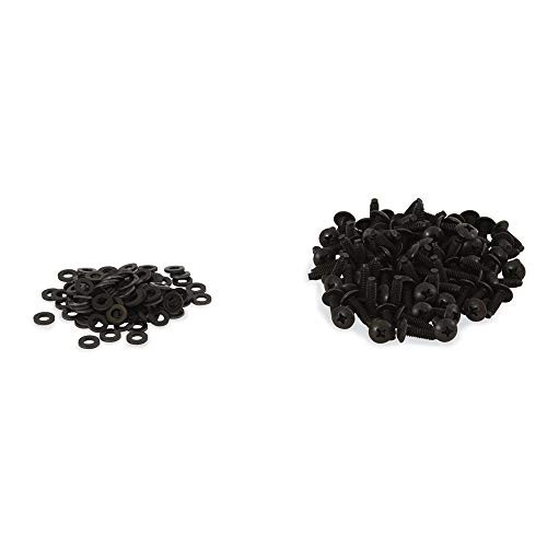 Kendall Howard 10-32 Rack Screws W-Washers - Screw kit - black -pack of 100- 0100-1-012-01A