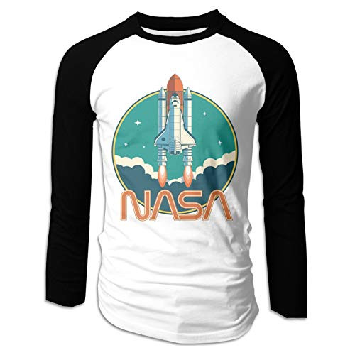 Retro Vintage NASA Mans T-Shirts Casual Long Sleeve Active Shirt Black