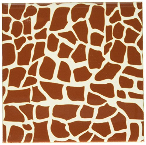 3dRose cst_155617_3 Giraffe Skin Graphic Animal Print Pattern Brown and Yellow African Safari Modern Stylish Ceramic Tile Coasters, Set of 4