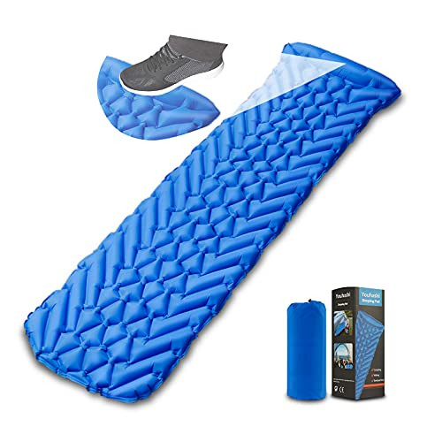 Camping Sleeping Pad Mat Ultralight Sleeping Pads for Backpacking Hiking Air Mattress - Extra Long Lightweight Inflatable  and  Compact Camp Sleep Mat Self Inflating Camping Pads