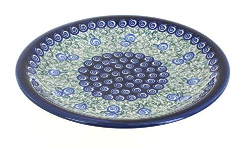 Blue Rose Polish Pottery Seaside Swirl Small Dinner Plate