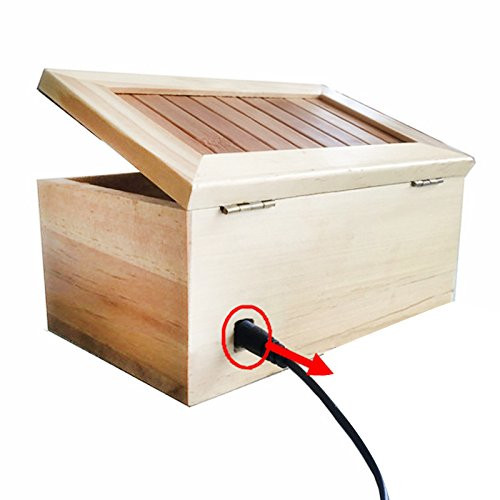 OUYAWEI Wooden Useless Box Leave Me Alone Box Most Useless Machine Don't Touch Tiger Toy Gift with Light USB Charging-Black-