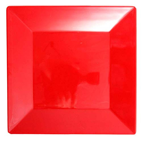 Mexico Square Dinner Plate 10"Sq Melamine Red