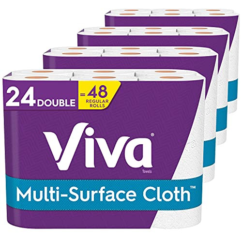 Viva Multi-Surface Cloth Paper Towels Choose-A-Sheet - 24 Double Rolls - 48 Regular Rolls -110 Sheets Per Roll-