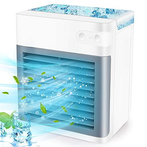 Portable Air Conditioner Rechargeable Personal Evaporative Air Cooler Fan with 3 Speeds 7 Colors for Home Office and Room Air Conditioner