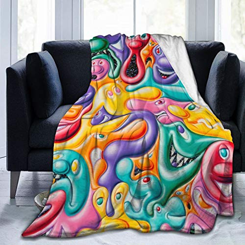 Kenny Scharf Ultra-Soft Micro Fleece Blanket Throw Blankets Fits Couch Sofa Bedroom Living Room for Kids Boys Girls Adults50 x40