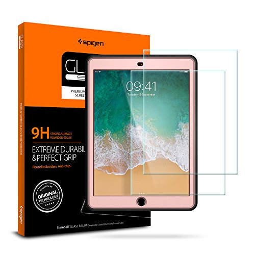 Spigen Tempered Glass (2 Pack) Compatible for iPad 9.7" Tough Armor TECH Case