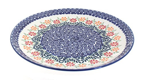 Blue Rose Polish Pottery Garden Bouquet Large Dinner Plate