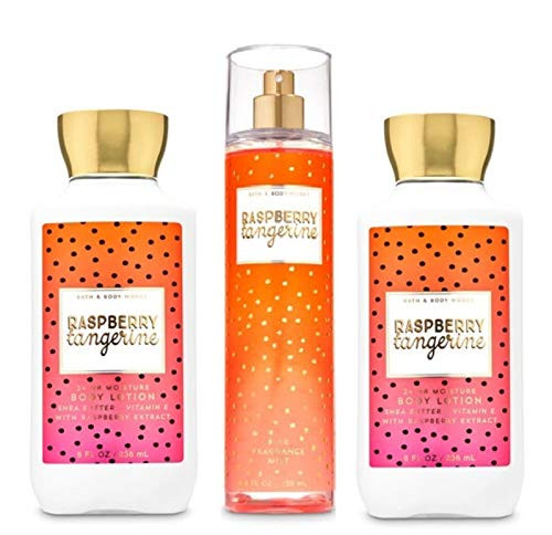Bath and Body Works Raspberry Tangerine Value Pack - 2 Body Lotion and 1 Fine Fragrance Mist - Lot of 3 - full size