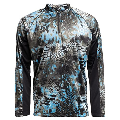 Kryptek Men's Standard Zephyr 1-2 Zip Neptune-Black Large
