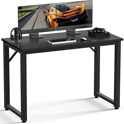 LEMBERI Cheap Computer Desk 39 inches Small Space Student Desk for Teens Study Writing Work Table?Stable Modern Simple Style PC Desk for Home Office?WorkstationBlack