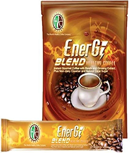 Instant Coffee Infused with Reishi Mushroom Extract & Ginseng Extract - Cream & Cane Sugar Inside - GOURMET (20 Instant Coffee Packets)