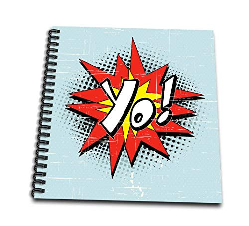3dRose db_116449_2 Yo Hipster Geek Comic Book Style Exclamation Expression Cartoon Graphic Memory Book, 12 by 12-Inch