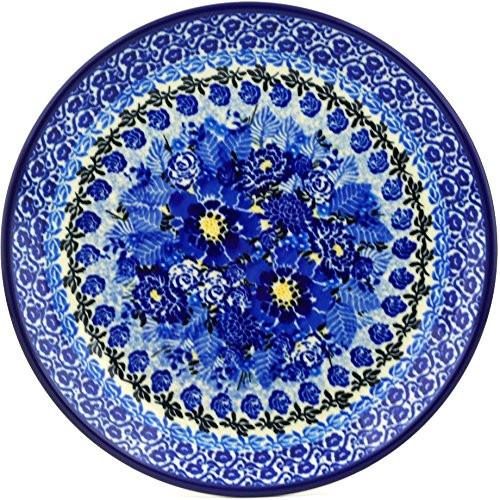 Polish Pottery Dessert Plate 8-inch Fields Of Blue UNIKAT