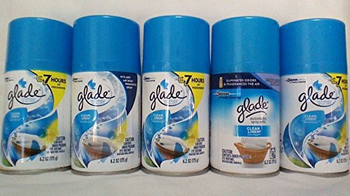 5 Glade Automatic Spray Air Freshener Refill, Clean Linen, 6.2 Ounce (Pack of 5) 5 Glade Automatic Spray Air Freshener Refill, Clean Linen, 6.2 Ounce (Pack of 5)