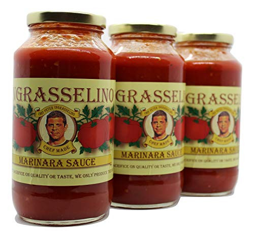 INGRASSELINO Marinara Sauce CHEF MADE All Natural Marinara Sauce No Sugar Added Gluten Free Non-Gmo Low Carb 3 pack -24oz.-