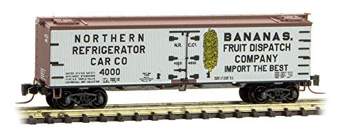 Micro-Trains MTL Z-Scale 40' Wood Reefer National Refrigerator Car-Bananas 4000