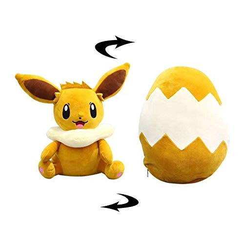 Skpitin Plush Doll Pet Pillow Animal Change to Egg Funny Stuffed Plush Toys Cute Double Sided Eevee Pillow Toys Gifts for Kids -Color - Eevee-