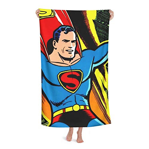 Superman Beach Towel Super Soft Absorbent Quick Dry Towel Plush Cotton Oversized Bath Pool Towel Beach Blanket