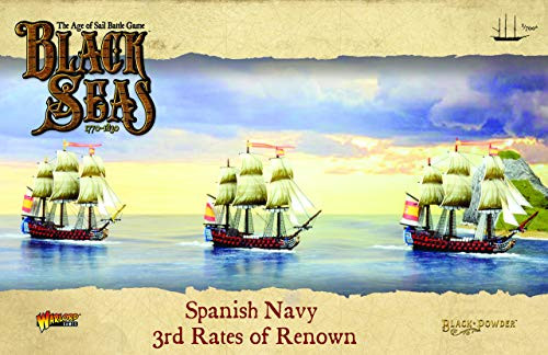 WarLord Black Seas The Age of Sail Spanish Navy 3rd Rates of Renown for Black Seas Table Top Ship Combat Battle War Game 792013002