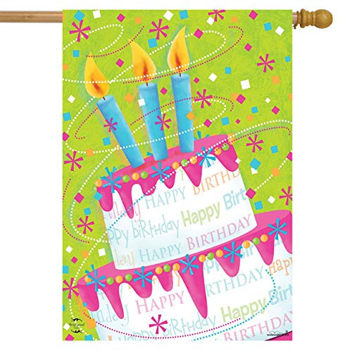 Briarwood Lane Birthday Cake Celebration House Flag Happy Birthday 28" x 40"
